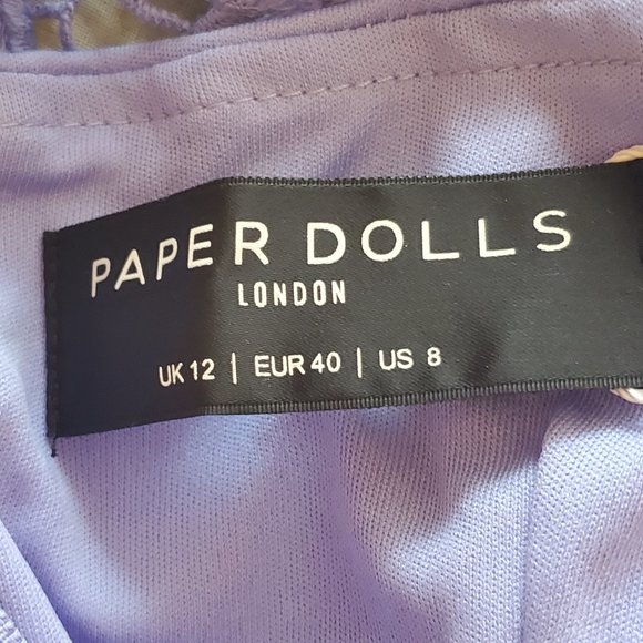 Paper Dolls Blue Cap Sleeves Dress Size 8 - Picture 7 of 8